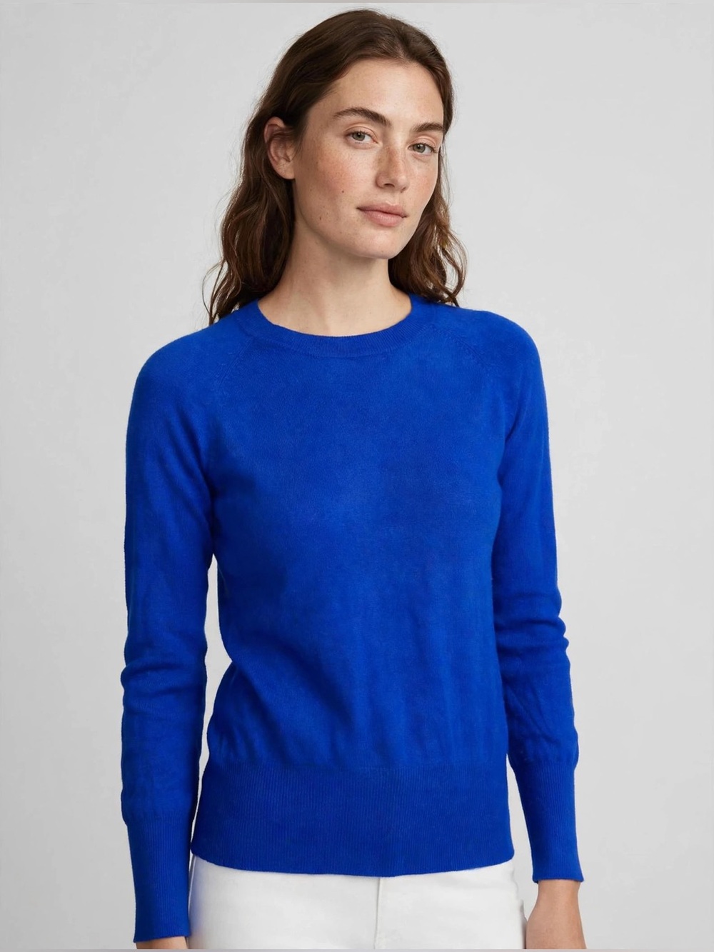 Mossino Rare! Cobalt Blue Crewneck Long Sleeve Sweater/M - Soft